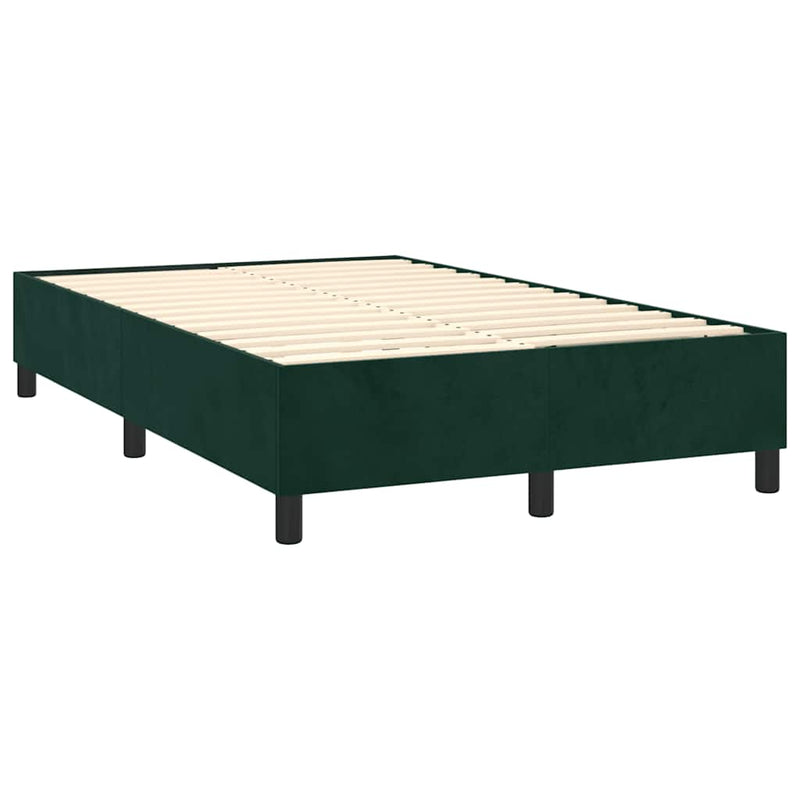 Pat box spring cu saltea, verde închis, 120x200 cm, catifea