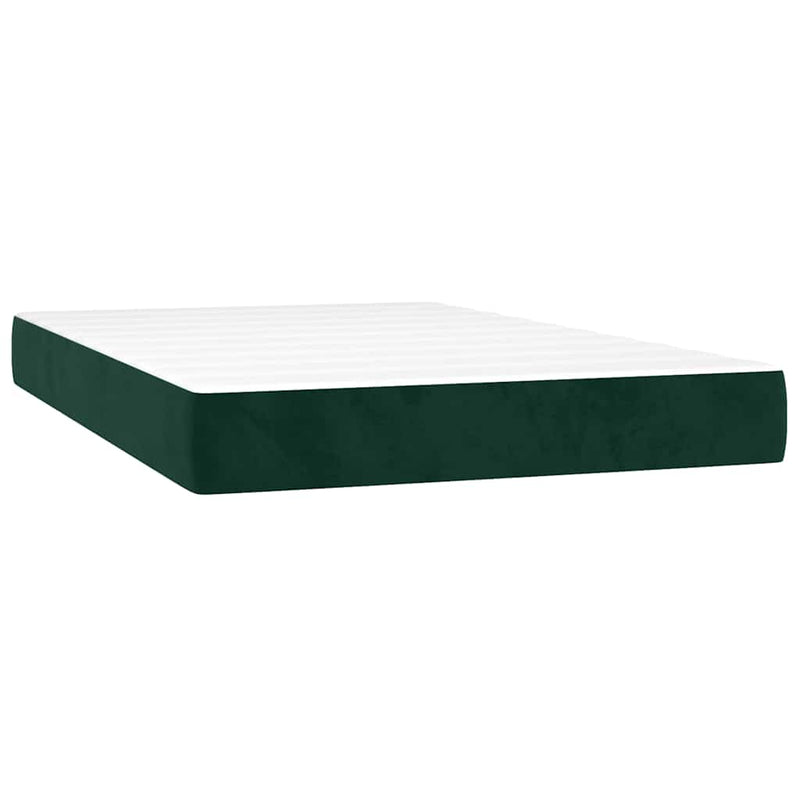 Pat box spring cu saltea, verde închis, 120x200 cm, catifea