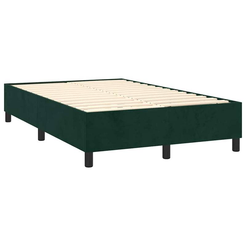Pat box spring cu saltea, verde închis, 140x190 cm, catifea