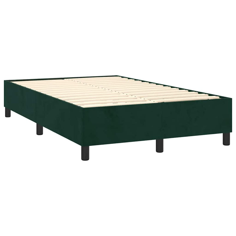 Pat box spring cu saltea, verde închis, 120x200 cm, catifea