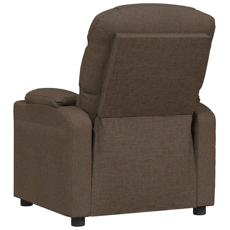 Fotoliu rabatabil electric, maro, material textil