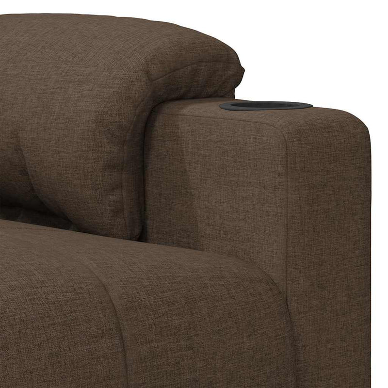 Fotoliu rabatabil electric, maro, material textil