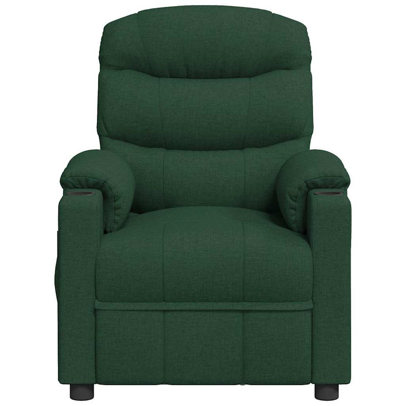 Fotoliu rabatabil electric, verde închis, material textil