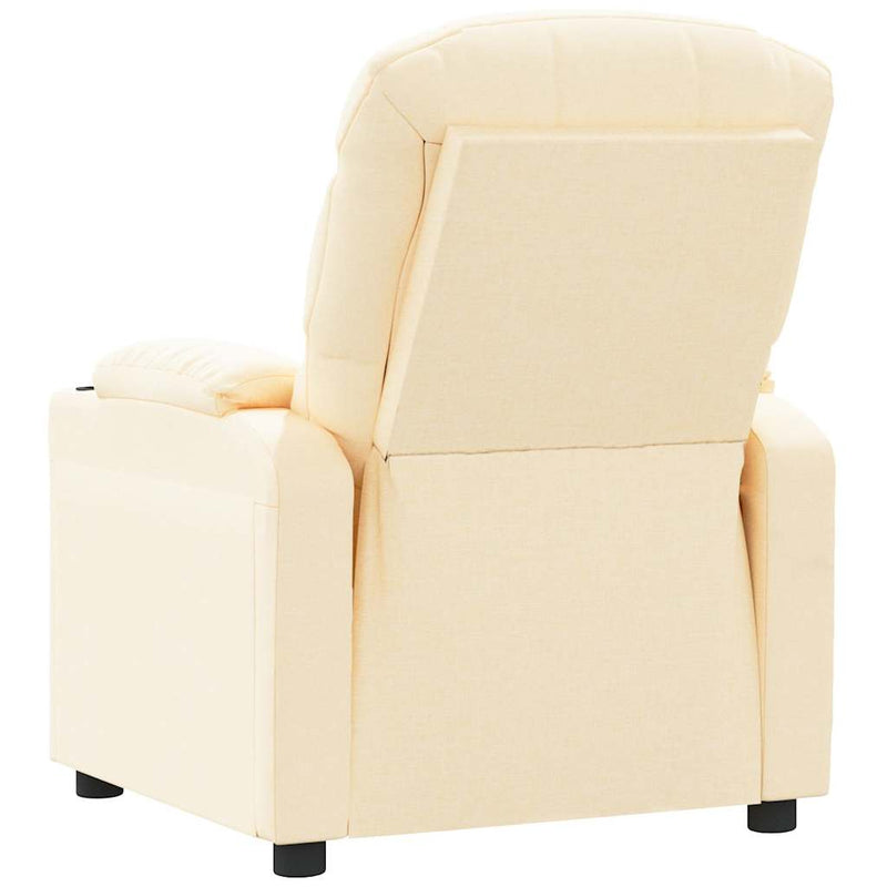 Fotoliu rabatabil electric, crem, material textil