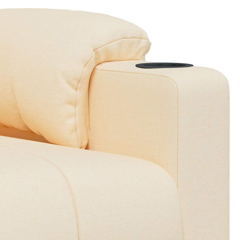 Fotoliu rabatabil electric, crem, material textil