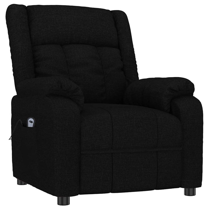 Fotoliu rabatabil electric, negru, material textil