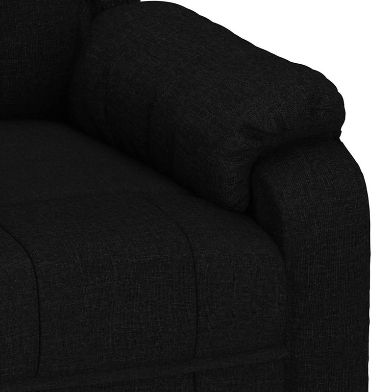 Fotoliu rabatabil electric, negru, material textil