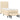 Pat box spring cu saltea, crem, 90x190 cm, textil