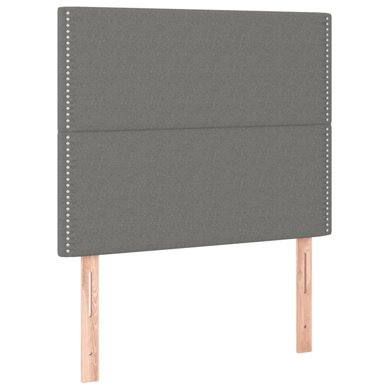 Pat box spring cu saltea, gri închis, 120x200 cm, textil