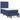 Pat box spring cu saltea, albastru, 80x200 cm, textil