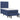 Pat box spring cu saltea, albastru, 80x200 cm, textil