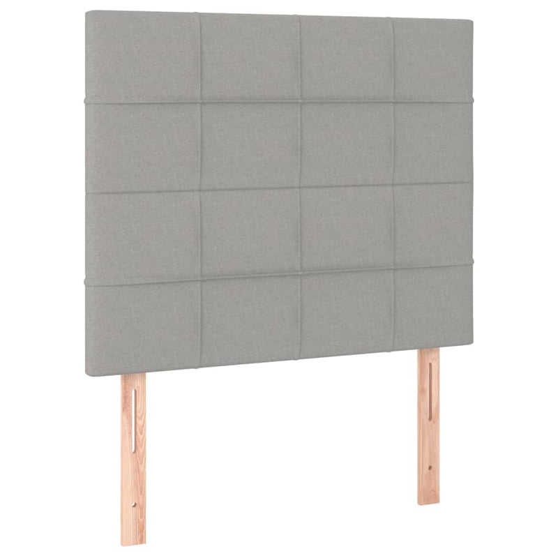 Pat box spring cu saltea, gri deschis, 90x190 cm, textil