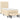Pat box spring cu saltea, crem, 90x190 cm, textil