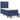 Pat box spring cu saltea, albastru, 90x190 cm, textil