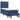 Pat box spring cu saltea, albastru, 90x200 cm, textil