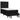 Pat box spring cu saltea, negru, 100x200 cm, textil