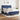 Pat continental cu saltea, albastru, 160x200cm, material textil