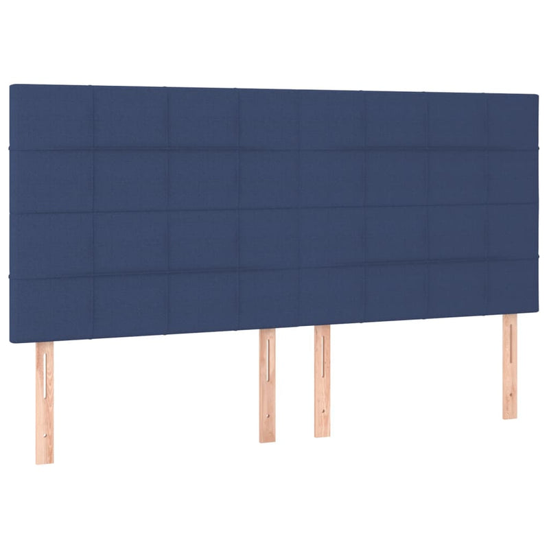 Pat box spring cu saltea, albastru, 200x200 cm, textil