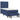 Pat box spring cu saltea, albastru, 90x200 cm, textil