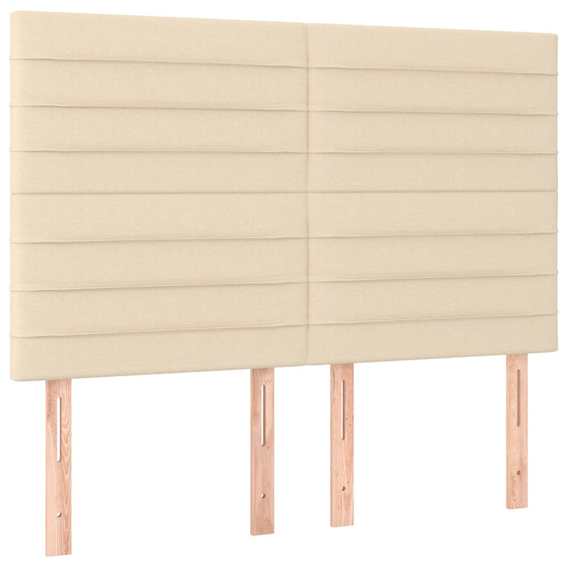 Pat box spring cu saltea, crem, 140x200 cm, textil