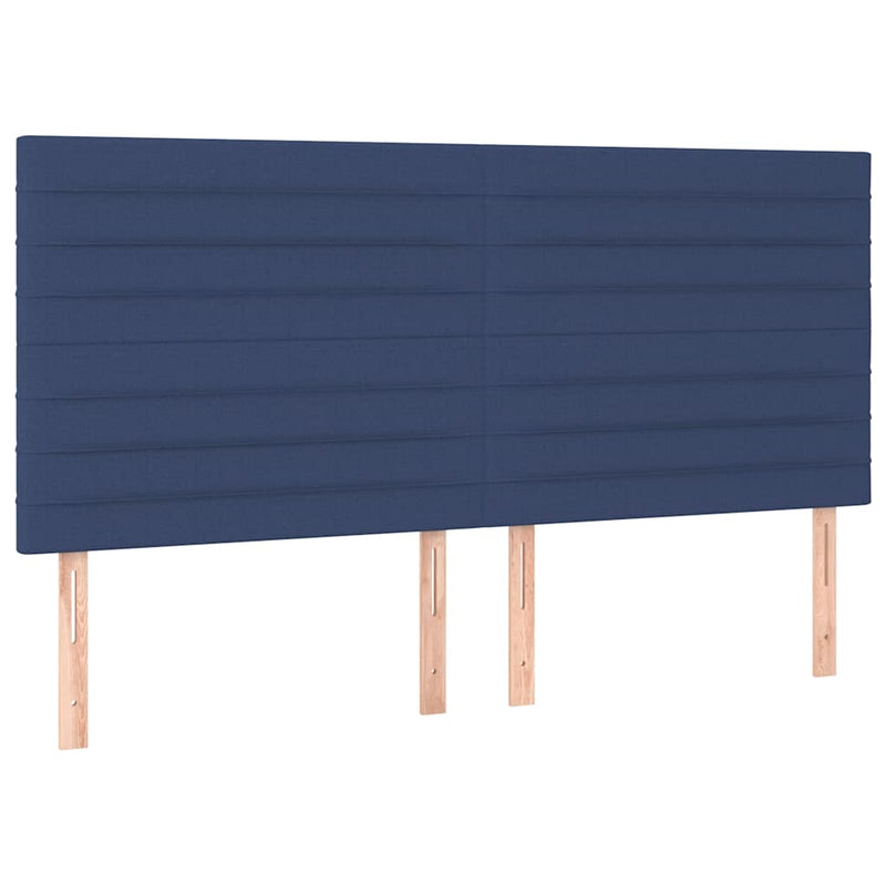 Pat box spring cu saltea, albastru, 180x200 cm, material textil