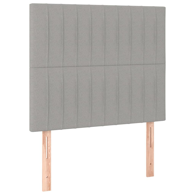 Pat box spring cu saltea, gri deschis, 90x190 cm, textil