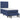 Pat box spring cu saltea, albastru, 90x190 cm, textil