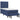 Pat box spring cu saltea, albastru, 90x190 cm, textil