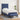 Pat box spring cu saltea, albastru, 90x200 cm, textil