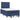 Pat box spring cu saltea, albastru, 120x200 cm, textil