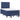 Pat box spring cu saltea, albastru, 120x200 cm, textil