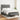 Pat box spring cu saltea, gri închis, 140x190 cm, textil