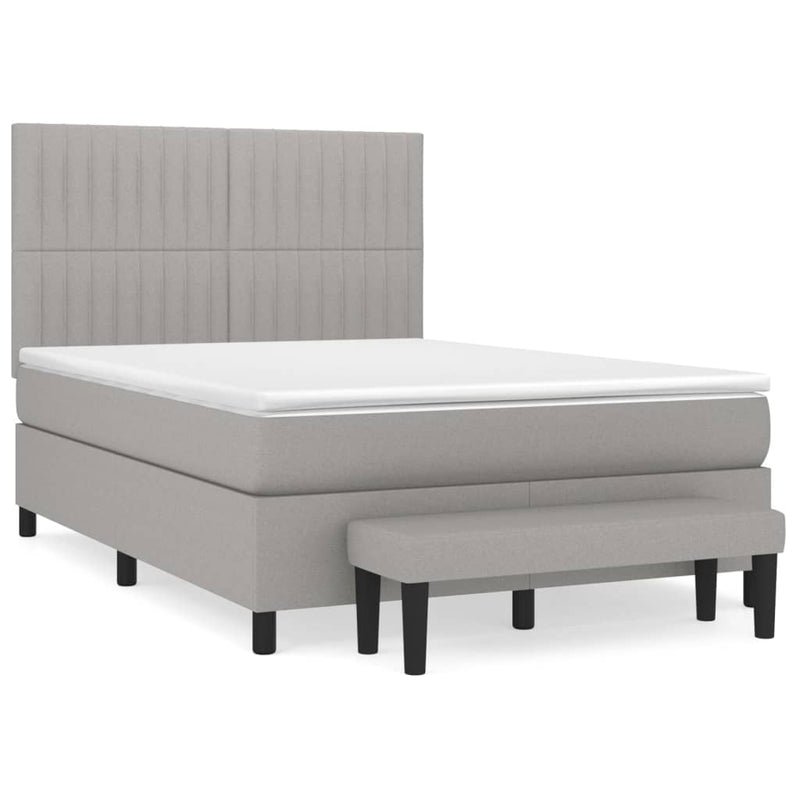 Pat continental, gri deschis, 140x200 cm, material textil
