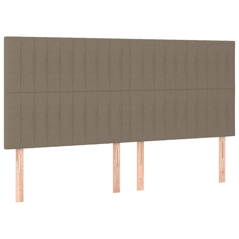 Pat box spring cu saltea, gri taupe, 200x200 cm, textil