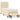 Pat box spring cu saltea, crem, 80x200 cm, textil
