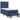 Pat box spring cu saltea, albastru, 80x200 cm, textil
