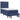 Pat box spring cu saltea, albastru, 80x200 cm, textil