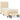 Pat box spring cu saltea, crem, 90x190 cm, textil