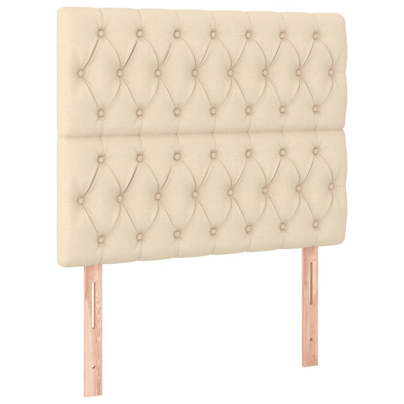 Pat box spring cu saltea, crem, 90x190 cm, textil