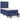 Pat box spring cu saltea, albastru, 90x190 cm, textil