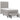 Pat box spring cu saltea, gri deschis, 90x200 cm, textil
