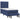 Pat box spring cu saltea, albastru, 90x200 cm, textil