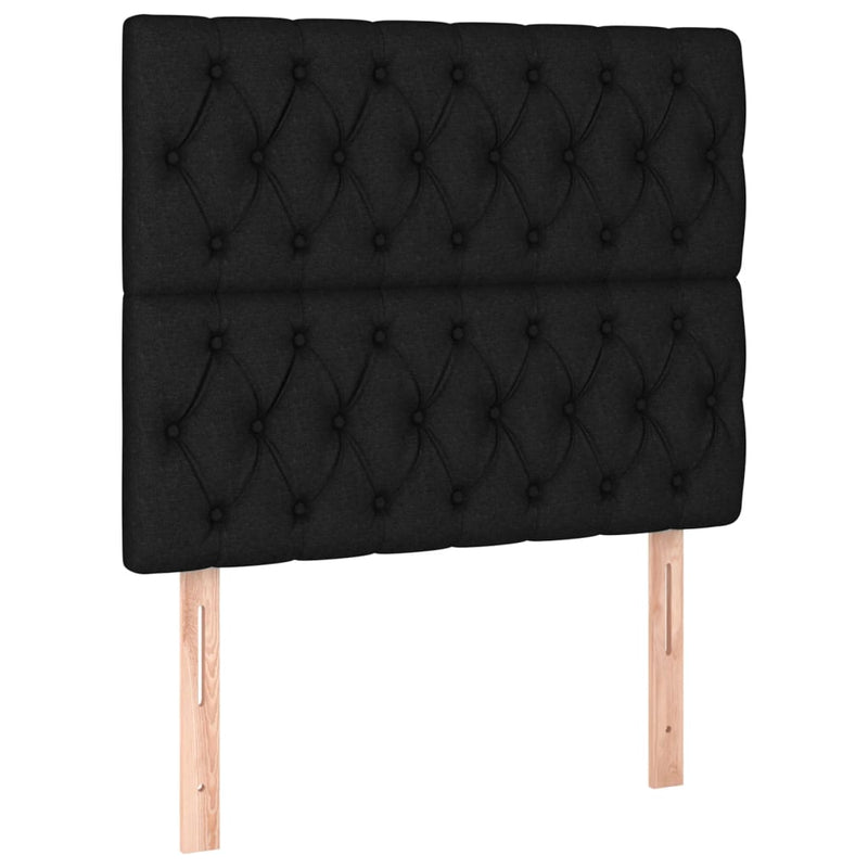Pat box spring cu saltea, negru, 100x200 cm, textil