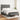 Pat box spring cu saltea, gri închis, 140x190 cm, textil