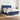 Pat continental cu saltea, albastru, 160x200cm, material textil