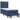 Pat box spring cu saltea, albastru, 90x190 cm, textil