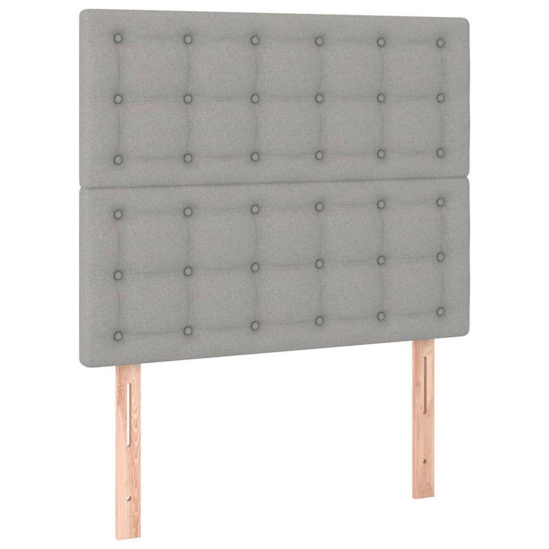Pat box spring cu saltea, gri deschis, 100x200 cm, textil