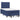 Pat box spring cu saltea, albastru, 120x200 cm, textil