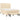 Pat box spring cu saltea, crem, 140x200 cm, textil