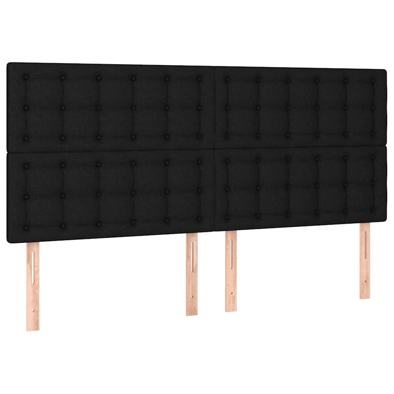 Pat box spring cu saltea, negru, 160x200 cm, textil